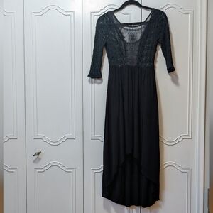 Free People Black High-Low A-Line Midi Dress Snap Out Of It Lonesome Dove Size2